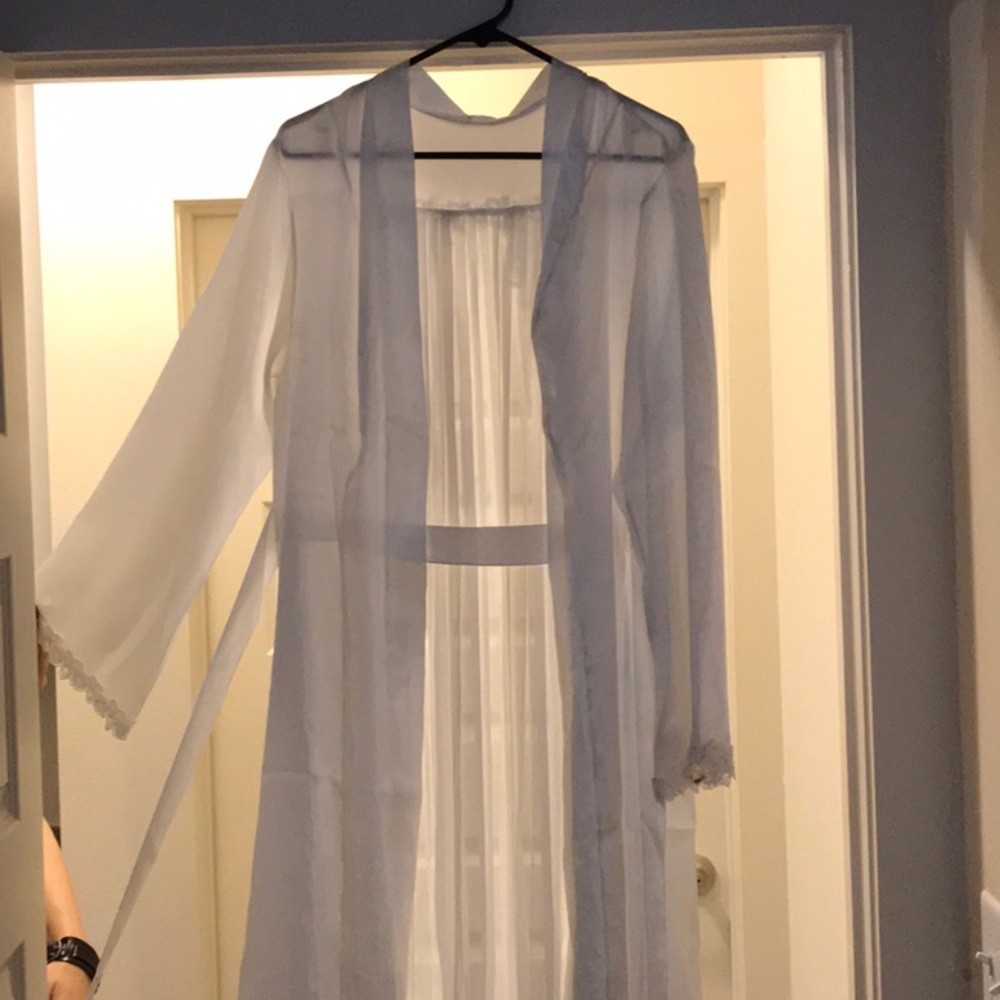 White satin and lace nightie set